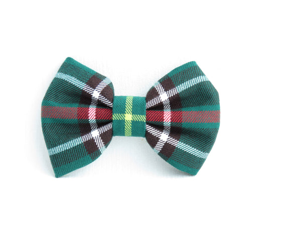 Newfoundland Tartan Dog Bow Tie, Green Plaid Dog Bow, Newfoundland Dog Accessory, Matching Dog and Groom Bow Tie for Newfoundland Wedding