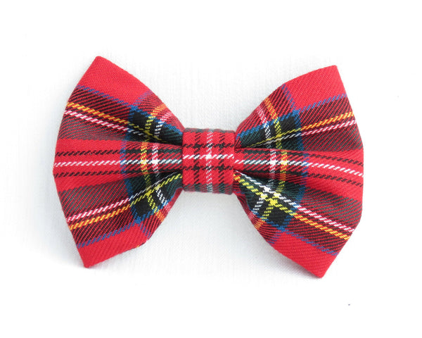 Dog Bow, Royal Stewart Dog Bow Tie - Red Plaid Dog Bow - Tartan Dog Tie - Plaid Dog Accessories Gift - Dog Birthday Bow Tie - Dog Bling