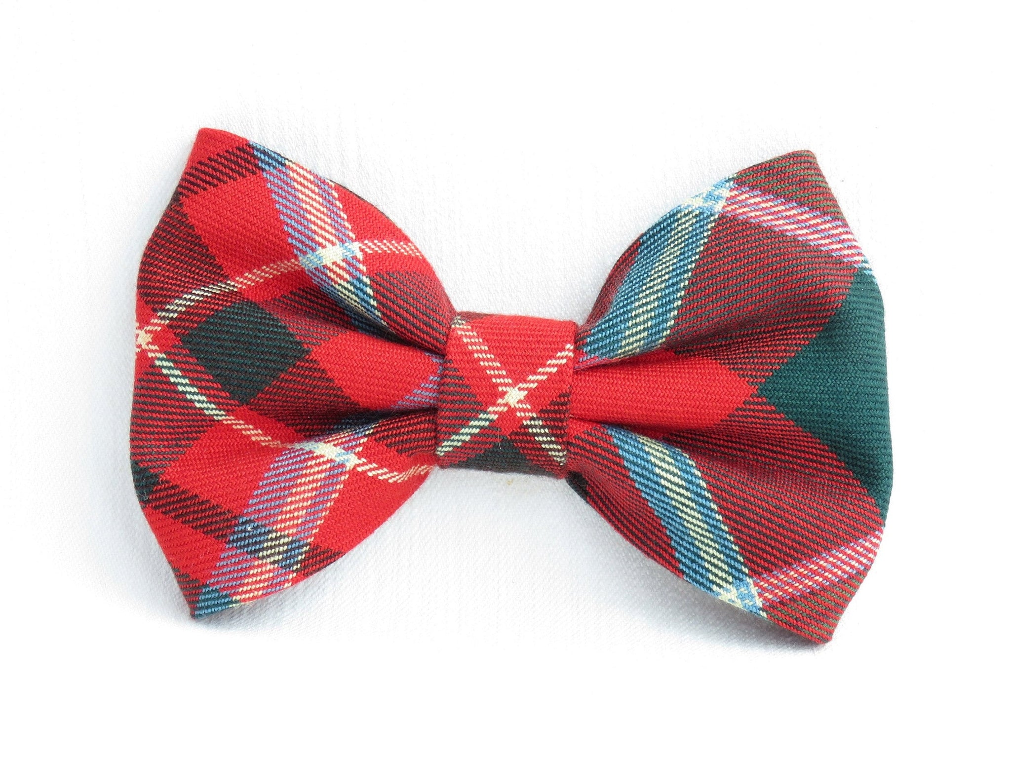 New Brunswick Tartan Dog Bow Tie, Red Green Plaid Dog Bow Christmas Gift, Holiday Dog Photo Bow Tie, Dog Collar Accessory, Dog Lover Gift