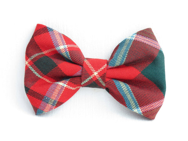 New Brunswick Tartan Dog Bow Tie, Red Green Plaid Dog Bow Christmas Gift, Holiday Dog Photo Bow Tie, Dog Collar Accessory, Dog Lover Gift