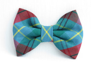 Plaid Dog Bow Tie, British Columbia Tartan Dog Bow Tie, Dad and Dog Matching Teal Plaid Bow Ties, Cat Plaid Bow Tie, Pet Birthday Bow Tie