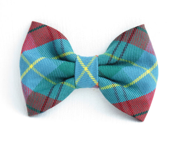 Plaid Dog Bow Tie, British Columbia Tartan Dog Bow Tie, Dad and Dog Matching Teal Plaid Bow Ties, Cat Plaid Bow Tie, Pet Birthday Bow Tie