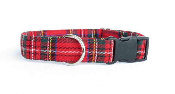 Royal Stewart Dog Bow Tie - Red Plaid Dog Bow - Tartan Dog Tie - Puppy Adoption Gift - Dog Christmas Photos Bow Tie - Dog Bling