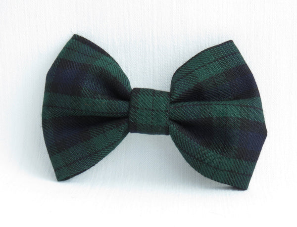 Black Watch Dog Bow Tie, Navy and Green Plaid Dog Bow Tie, Dad and Dog Matching Plaid Bow Ties, Pet Ring Bearer Bow Tie, Pet Sitter Gift
