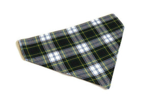 Dog Kerchief, Gordon Tartan Bandana Gift for Dogs, Green and Navy Plaid Dog Kerchief, Gordon Family Gathering Pet Clothing