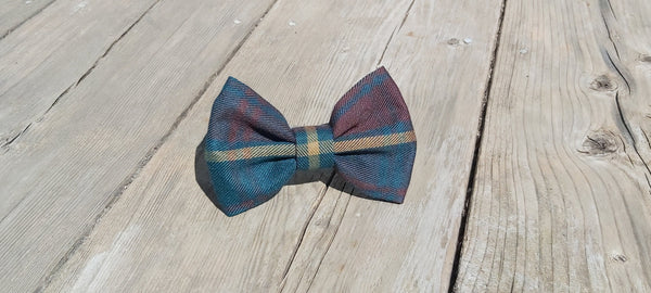Ontario Tartan Dog Bow Tie, Green and Brown Plaid Dog Bow Tie, Dad and Dog Matching Plaid Bow Ties, Pet Ring Bearer Bow Tie, Pet Sitter Gift