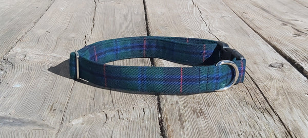 Armstrong Tartan Dog Collar, Armstrong Wedding Dog Ring Bearer Collar, Green Plaid Dog Collar Gift, Armstrong Family Reunion Dog Mom Gift