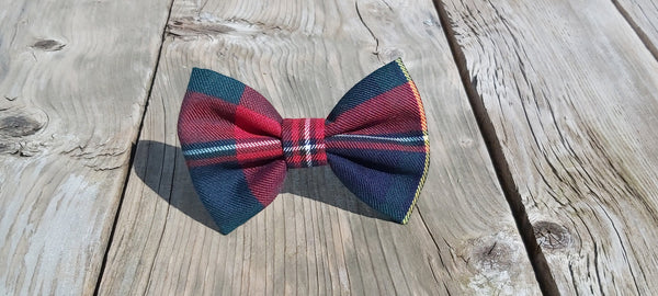 Quebec Tartan Dog Bow Tie, Matching Dog and Groom Bow Tie for Quebec Wedding, Plaid du Quebec Pet Collar Bow Tie, Pet Neckwear,