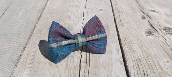 Ontario Tartan Dog Bow Tie, Green and Brown Plaid Dog Bow Tie, Dad and Dog Matching Plaid Bow Ties, Pet Ring Bearer Bow Tie, Pet Sitter Gift