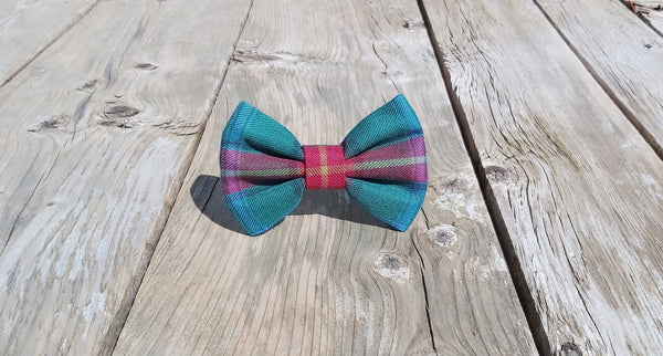 Dog Bow Tie, Manitoba Tartan Dog Bow, Manitoba Dog Accessory, Matching Dog and Groom Bow Tie for Manitoba Wedding