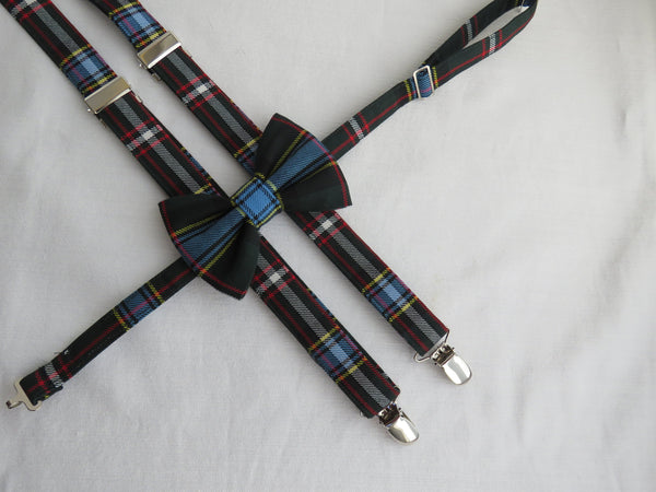 Labrador Tartan Suspenders and Bow Tie