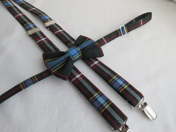 Labrador Tartan Suspenders and Bow Tie