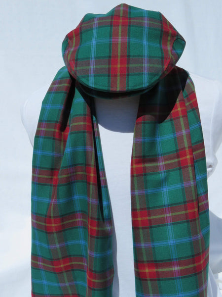 Manitoba Tartan Flat Cap and Scarf Set-Taylors Tartans