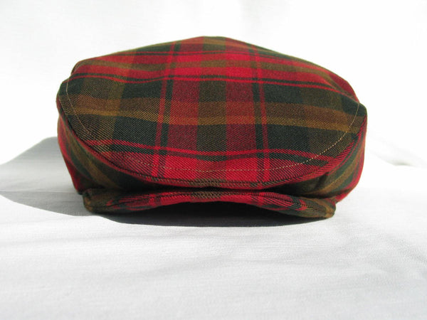 Casquette plate tartan feuille d'érable