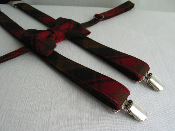 Noeud papillon style libre tartan feuille d'érable