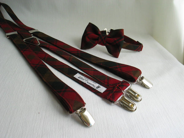 Maple Leaf Tartan Suspenders