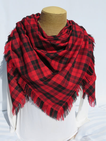 Menzies Red Blanket Scarf-Taylors Tartans