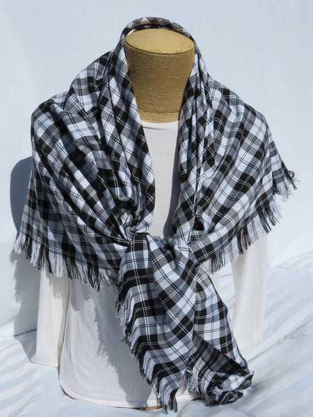 Erskine Tartan White Blanket Scarf