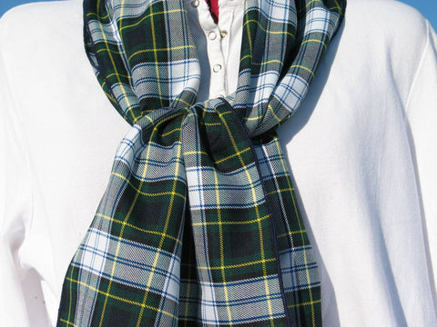 Navy and Green Gordon Dress Tartan Plaid Scarf-Taylors Tartans