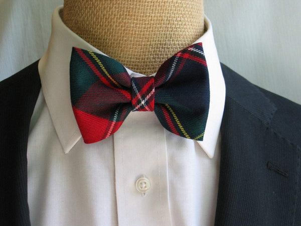 Navy and Red Bow Tie and Pocket Square-Taylors Tartans