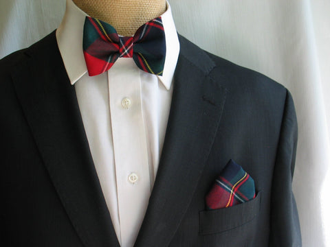 Quebec Tartan bow tie and pocket square-Taylors Tartans