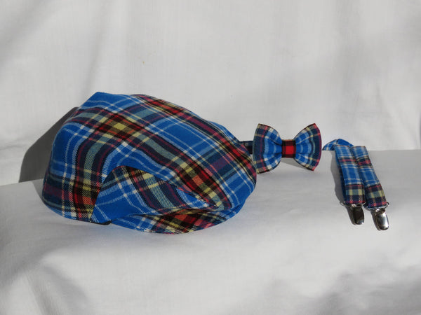 Oromocto Tartan Flat Cap Suspenders and Bow Tie-Taylors Tartans