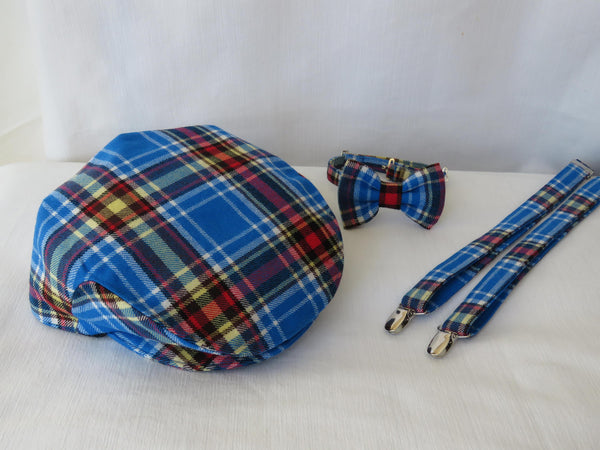 Oromocto Tartan Flat Cap Suspenders and Bow Tie-Taylors Tartans