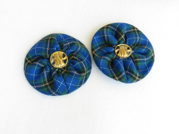 Plaid Shoe Clips, Small Scale Blue Nova Scotia Tartan Shoe Flower, Wedding Shoe Plaid Accessories, Business Woman Plaid Shoe Decoration-Taylors Tartans