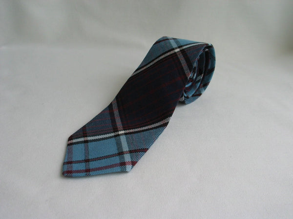 RCAF blue and maroon tartan plaid necktie