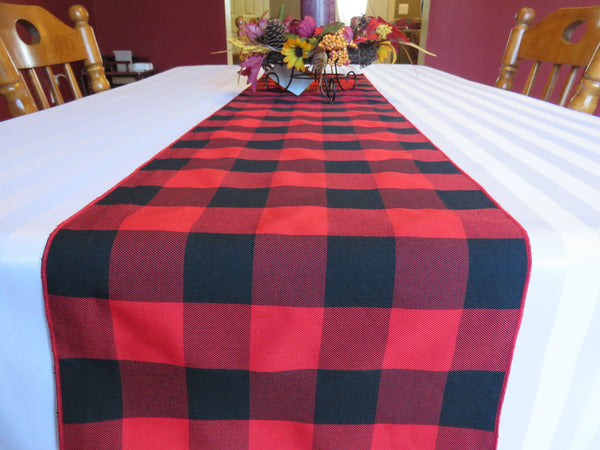 Red and Black Buffalo Check Table Runner