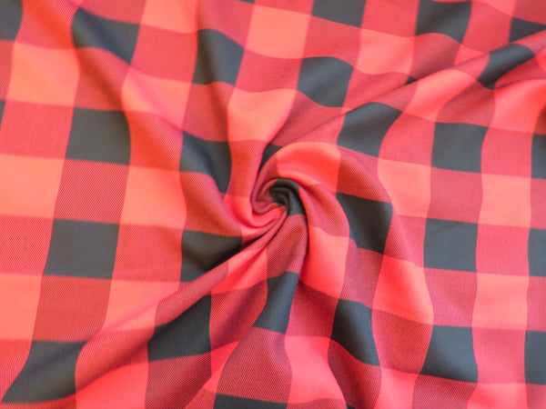 Red and Black Check Buffalo Fabric By The Yard-Taylors Tartans