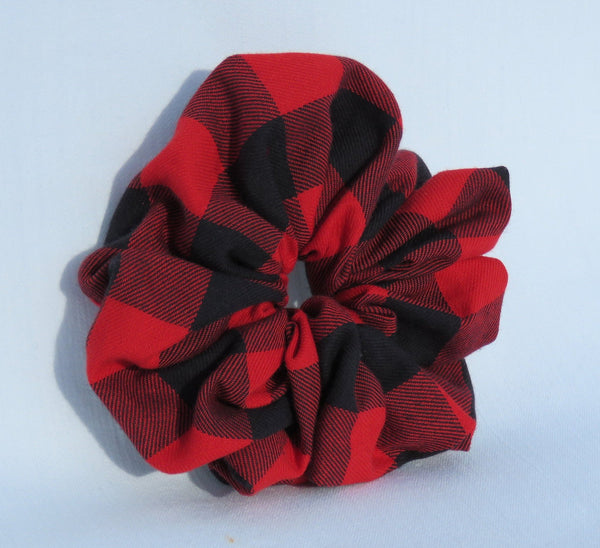 Red and Black Check Buffalo Hair Scrunchie-Taylors Tartans