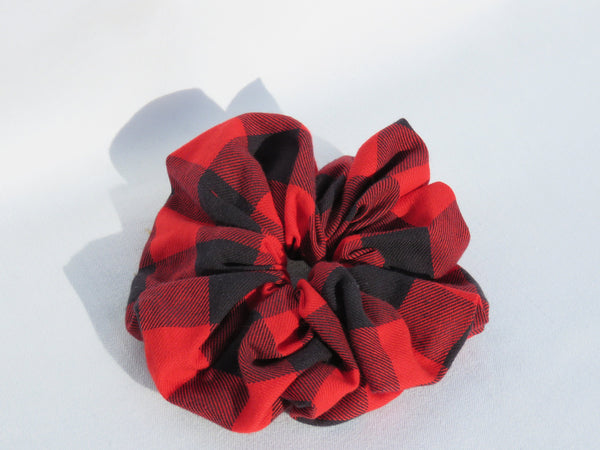 Red and Black Check Buffalo Hair Scrunchie-Taylors Tartans