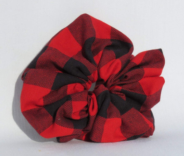 Red and Black Check Buffalo Hair Scrunchie-Taylors Tartans