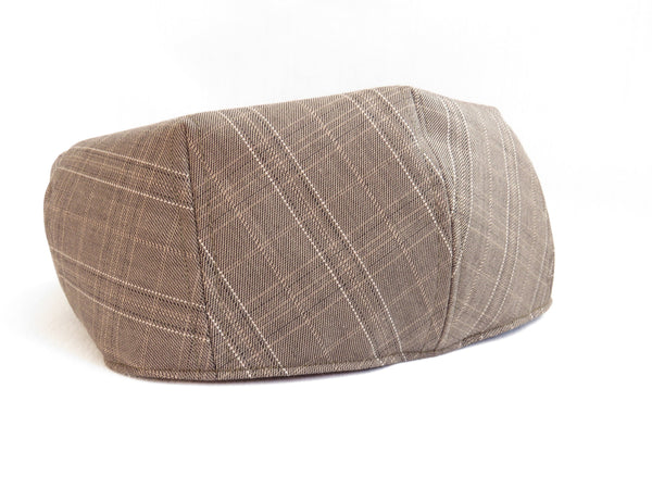 Brown Tweed Newsboy Hat
