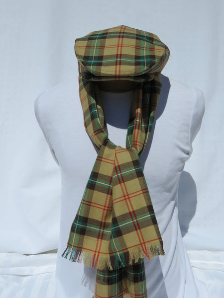 Saskatchewan Tartan Flat Cap and Scarf-Taylors Tartans