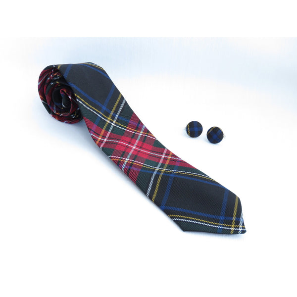 Nœud papillon à nouer à nouer en tartan Stewart noir