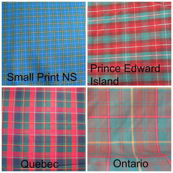 Canadian Provincial Tartan Fabric 1 Yard Set