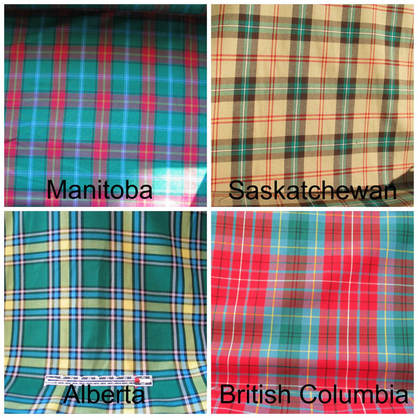 Canadian Provincial Tartan Fabric 1 Yard Set