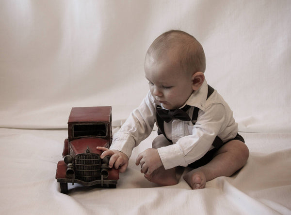 Suspenders Bow Tie and Diaper Cover Set