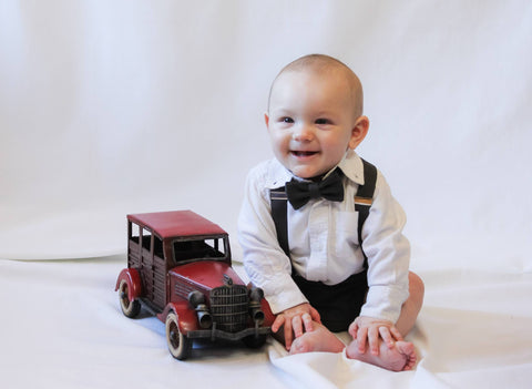 Suspenders Bow Tie and Diaper Cover Set-Taylors Tartans