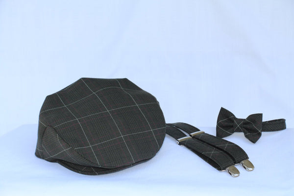 Deep Green Plaid Newsboy Flat Cap